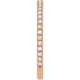 14K Rose Gold 1/4 CTW Natural Diamond French-Set Anniversary Band