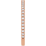 14K Rose Gold 1/4 CTW Natural Diamond French-Set Anniversary Band