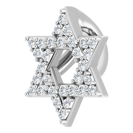 14K White 1/8 CTW Natural Diamond Star of David Pendant