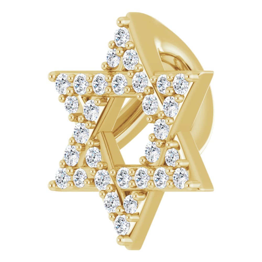 14K Yellow Gold 1/10 CTW Natural Diamond Star of David Pendant