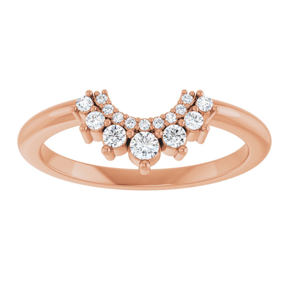 14K Rose 1/6 CTW Lab-Grown Diamond Contour Band