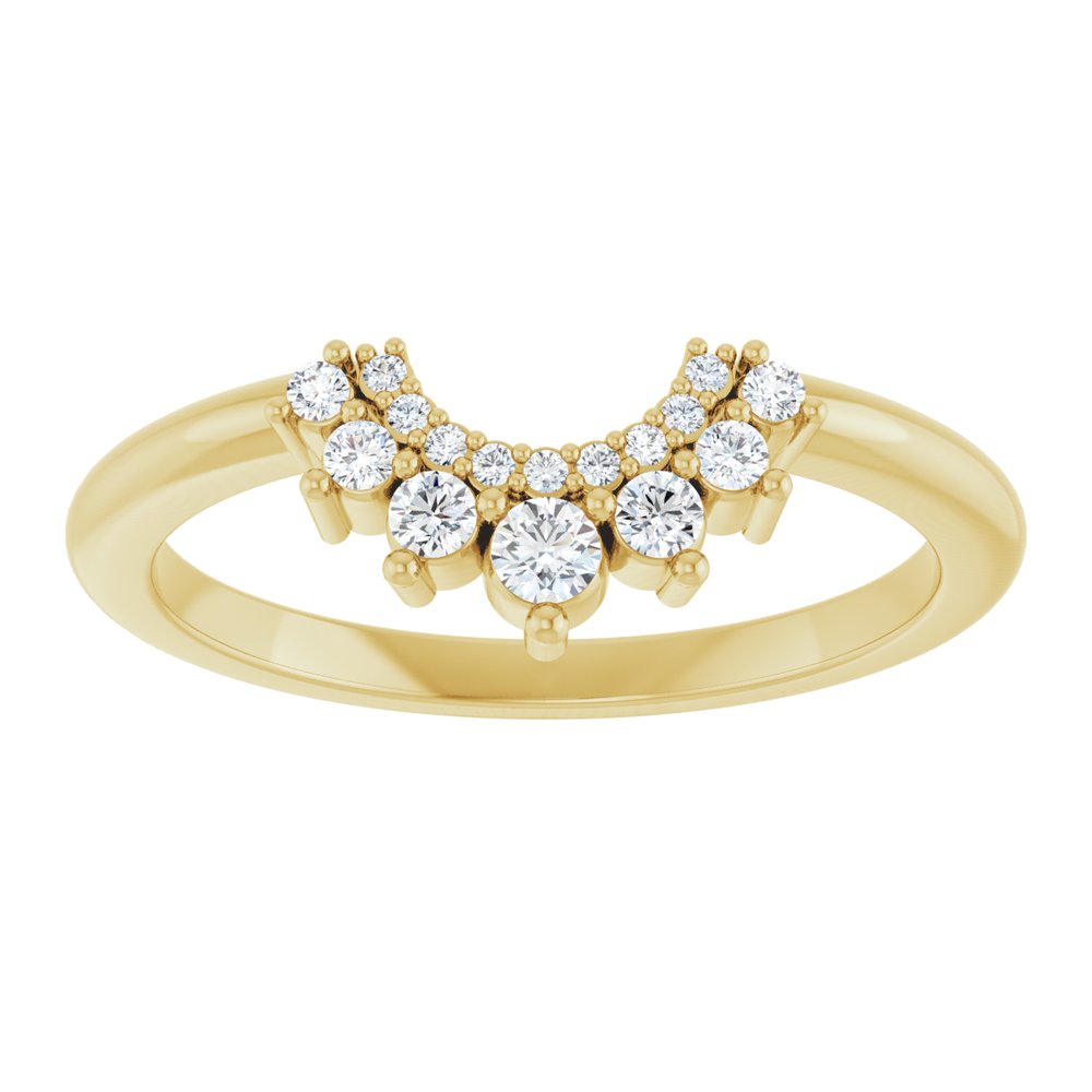 14K Yellow Gold 1/6 CTW Lab-Grown Diamond Contour Band