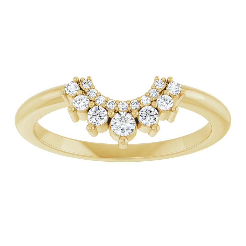 14K Yellow 1/6 CTW Lab-Grown Diamond Contour Band