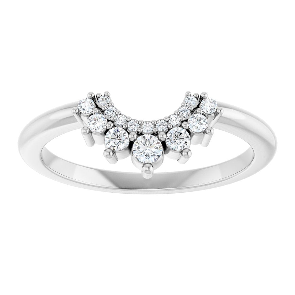 Platinum 1/6 CTW Natural Diamond Contour Band