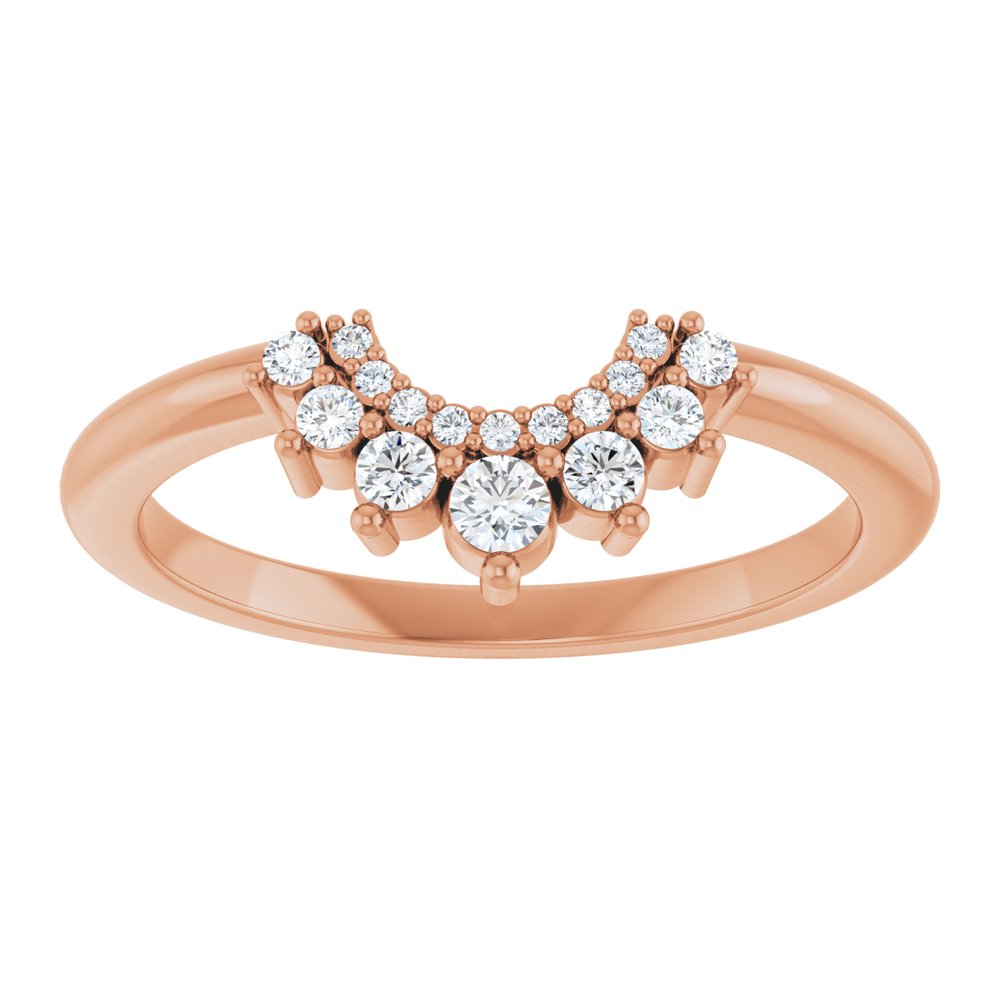 14K Rose 1/6 CTW Natural Diamond Contour Band