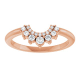 14K Rose 1/6 CTW Natural Diamond Contour Band