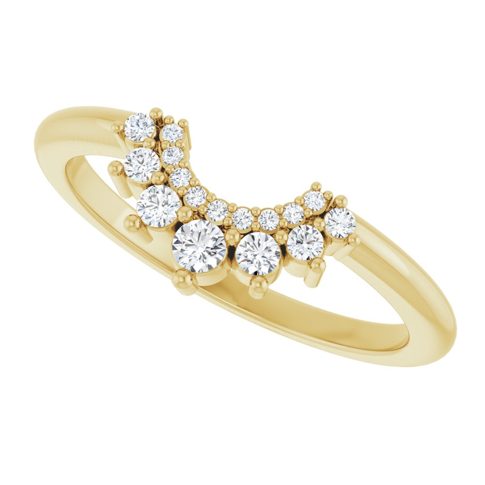 14K Yellow Gold 1/6 CTW Lab-Grown Diamond Contour Band