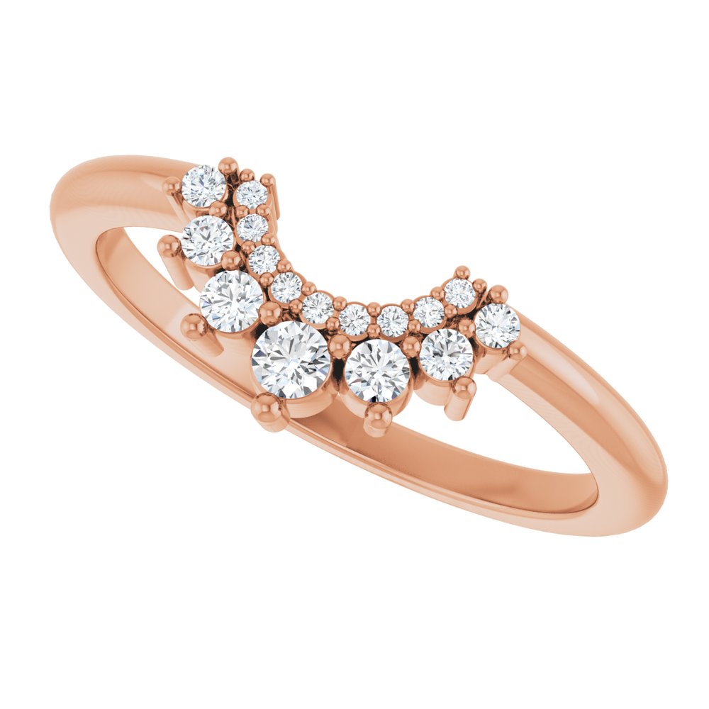 14K Rose 1/6 CTW Natural Diamond Contour Band