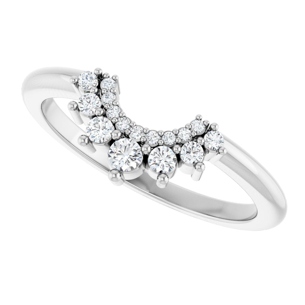 Platinum 1/6 CTW Natural Diamond Contour Band