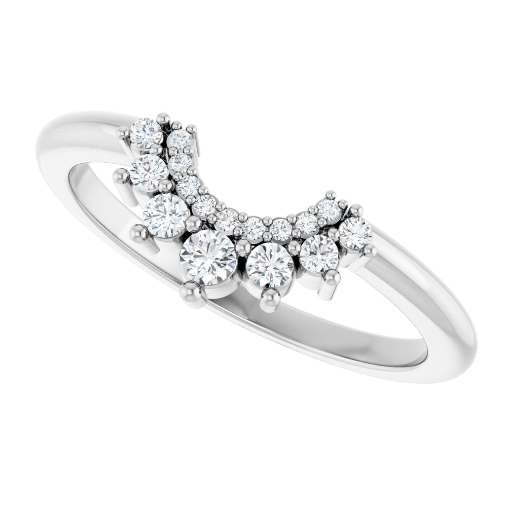 14K White Gold 1/6 CTW Lab-Grown Diamond Contour Band
