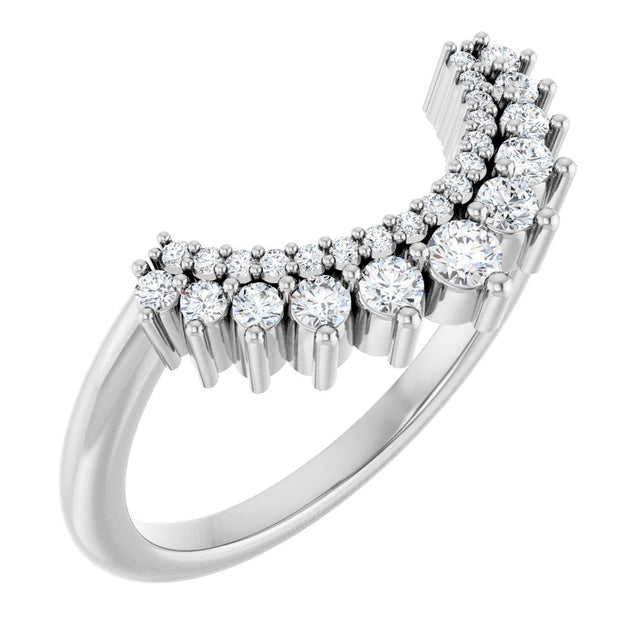 Platinum 1/4 CTW Lab-Grown Diamond Contour Band