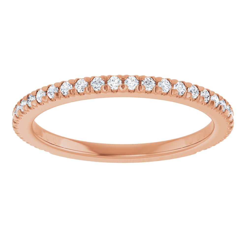 14K Rose 1/3 CTW Natural Diamond French-Set Anniversary Band