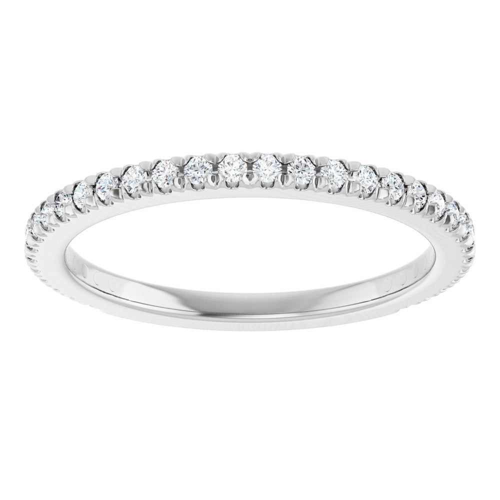 14K White 1/3 CTW Natural Diamond French-Set Anniversary Band