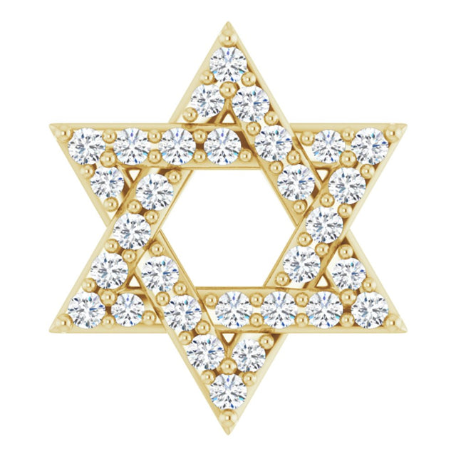 14K Yellow 1/8 CTW Natural Diamond Star of David Pendant