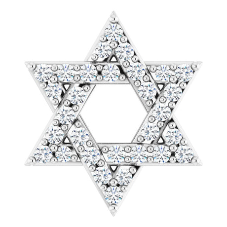 14K White 1/8 CTW Natural Diamond Star of David Pendant