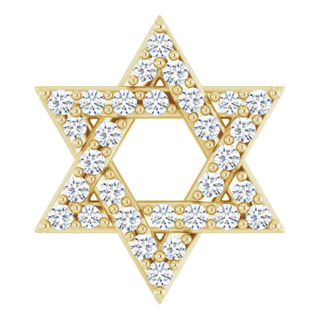 14K Yellow Gold 1/10 CTW Natural Diamond Star of David Pendant