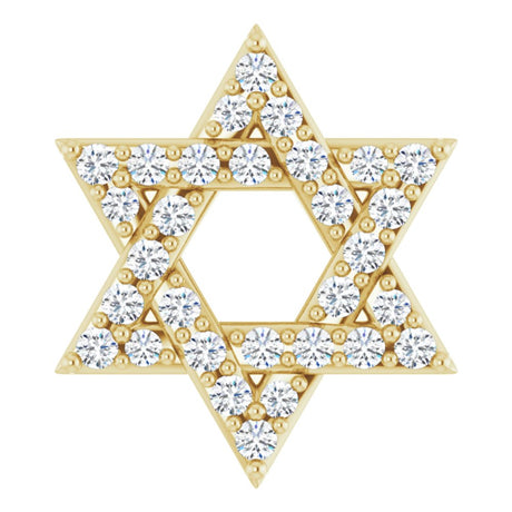14K Yellow Gold 1/10 CTW Natural Diamond Star of David Pendant