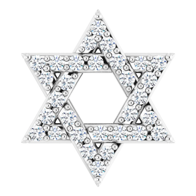 14K White Gold 1/10 CTW Natural Diamond Star of David Pendant