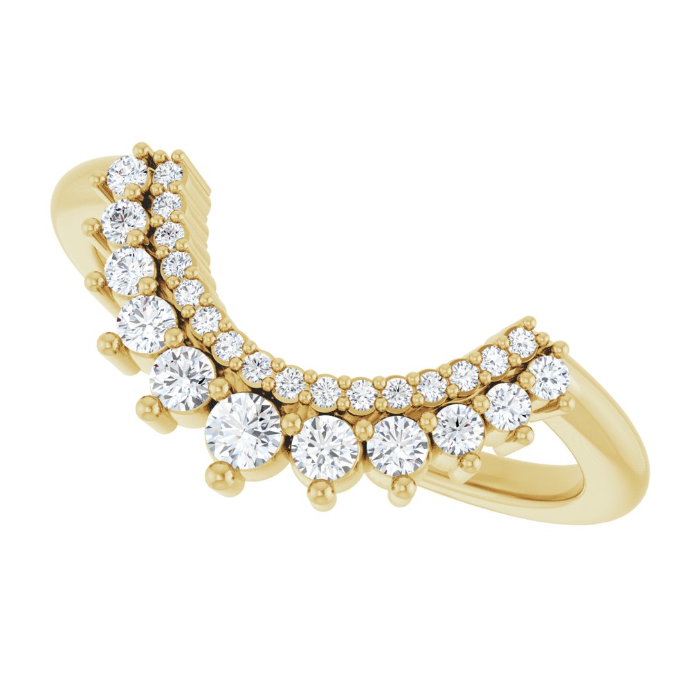 14K Yellow 1/4 CTW Natural Diamond Contour Band