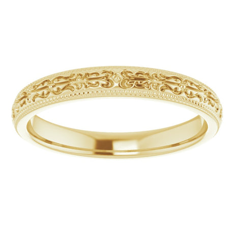 14K Yellow Gold 3 mm Patterned Band Size 7