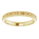 14K Yellow Gold 3 mm Patterned Band