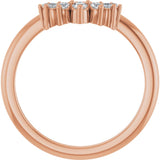 14K Rose 1/6 CTW Lab-Grown Diamond Contour Band
