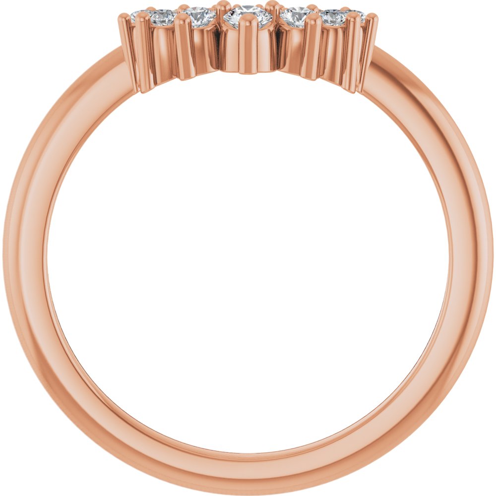 14K Rose 1/6 CTW Lab-Grown Diamond Contour Band