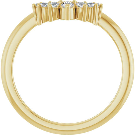 14K Yellow Gold 1/6 CTW Lab-Grown Diamond Contour Band