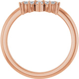 14K Rose 1/6 CTW Natural Diamond Contour Band