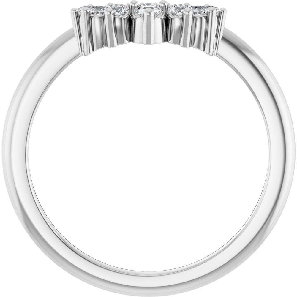 14K White Gold 1/6 CTW Natural Diamond Contour Band