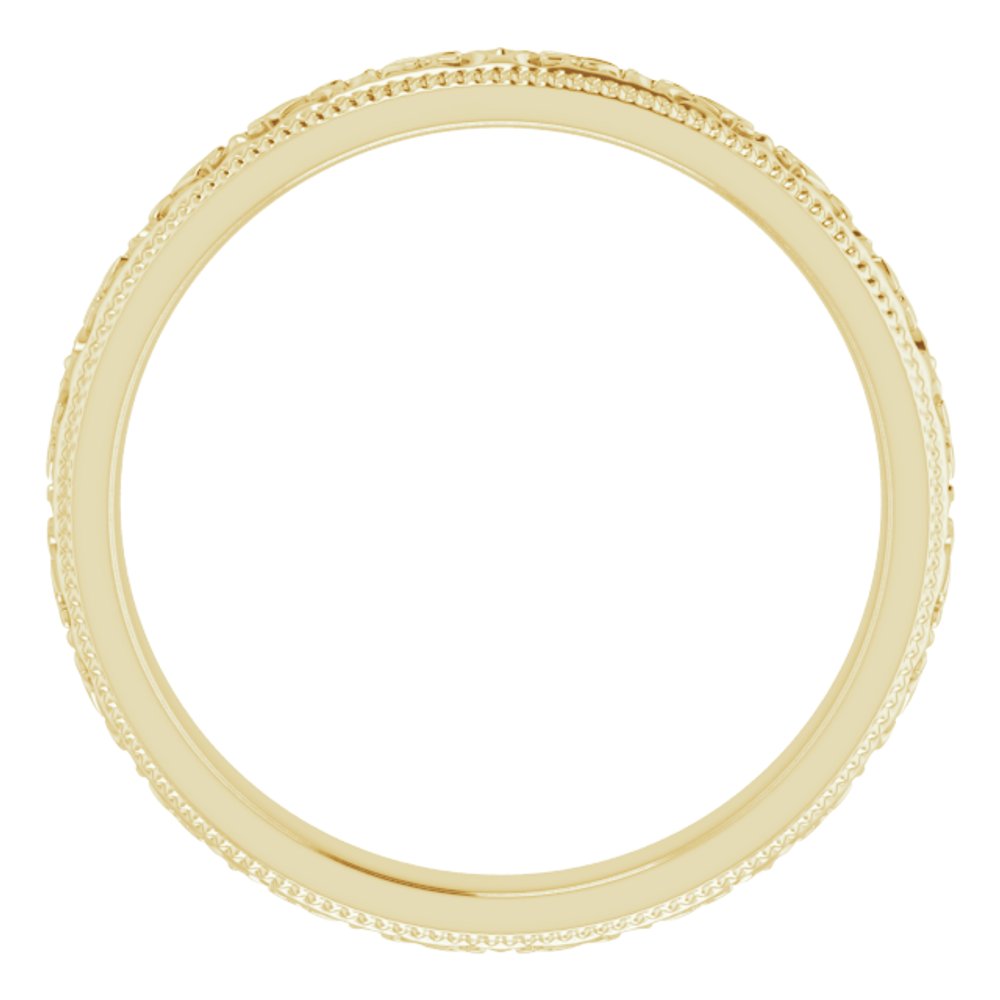 14K Yellow Gold 3 mm Patterned Band