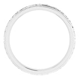 14K White Gold 3 mm Patterned Band Size 6