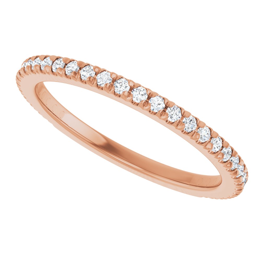 14K Rose 1/3 CTW Natural Diamond French-Set Anniversary Band