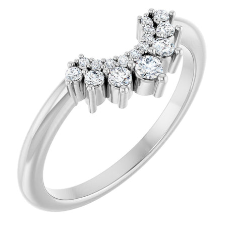 14K White 1/6 CTW Lab-Grown Diamond Contour Band