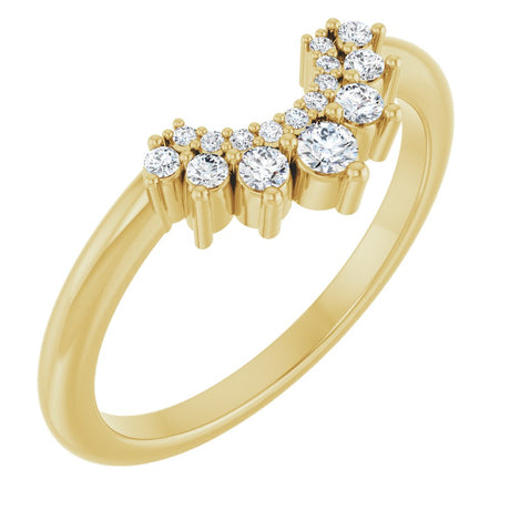 14K Yellow 1/6 CTW Lab-Grown Diamond Contour Band