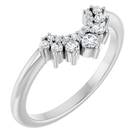14K White Gold 1/6 CTW Natural Diamond Contour Band