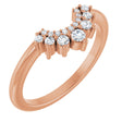 14K Rose Gold 1/6 CTW Lab-Grown Diamond Contour Band