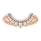 14K Rose 1/4 CTW Natural Diamond Contour Band