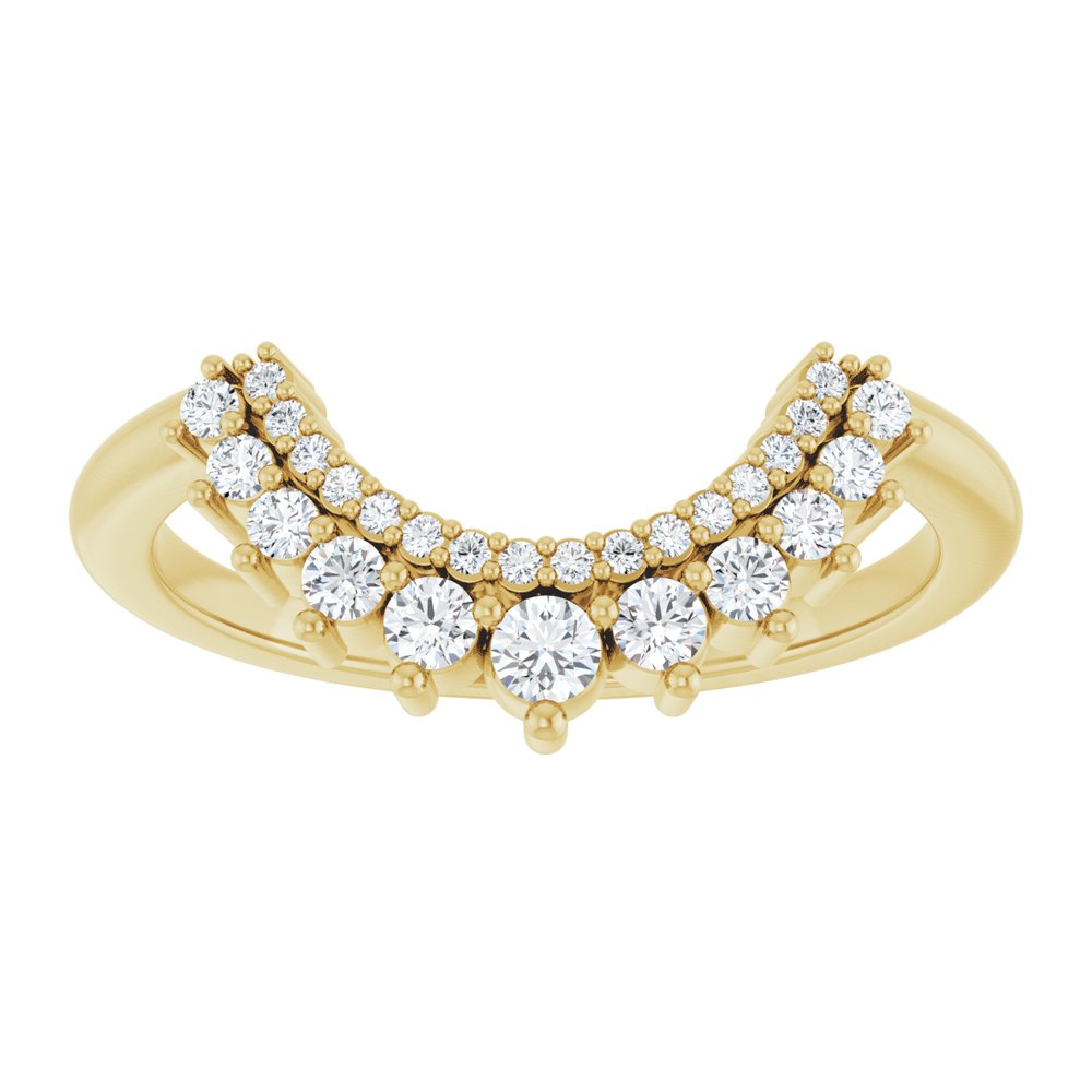 14K Yellow 1/4 CTW Natural Diamond Contour Band