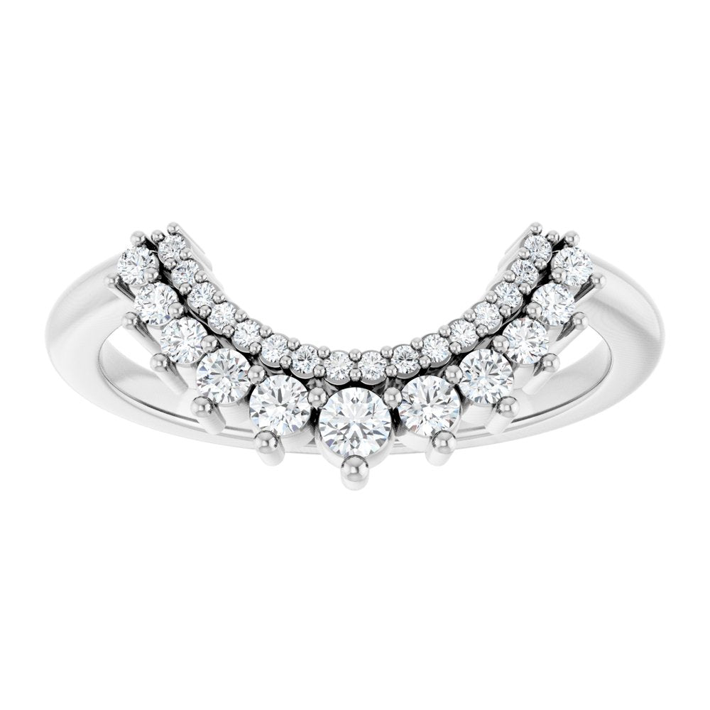 14K White 1/4 CTW Lab-Grown Diamond Contour Band