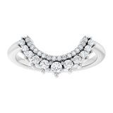 14K White 1/4 CTW Lab-Grown Diamond Contour Band