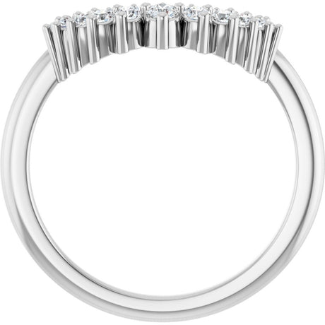 14K White 1/4 CTW Lab-Grown Diamond Contour Band