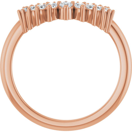 14K Rose 1/4 CTW Natural Diamond Contour Band