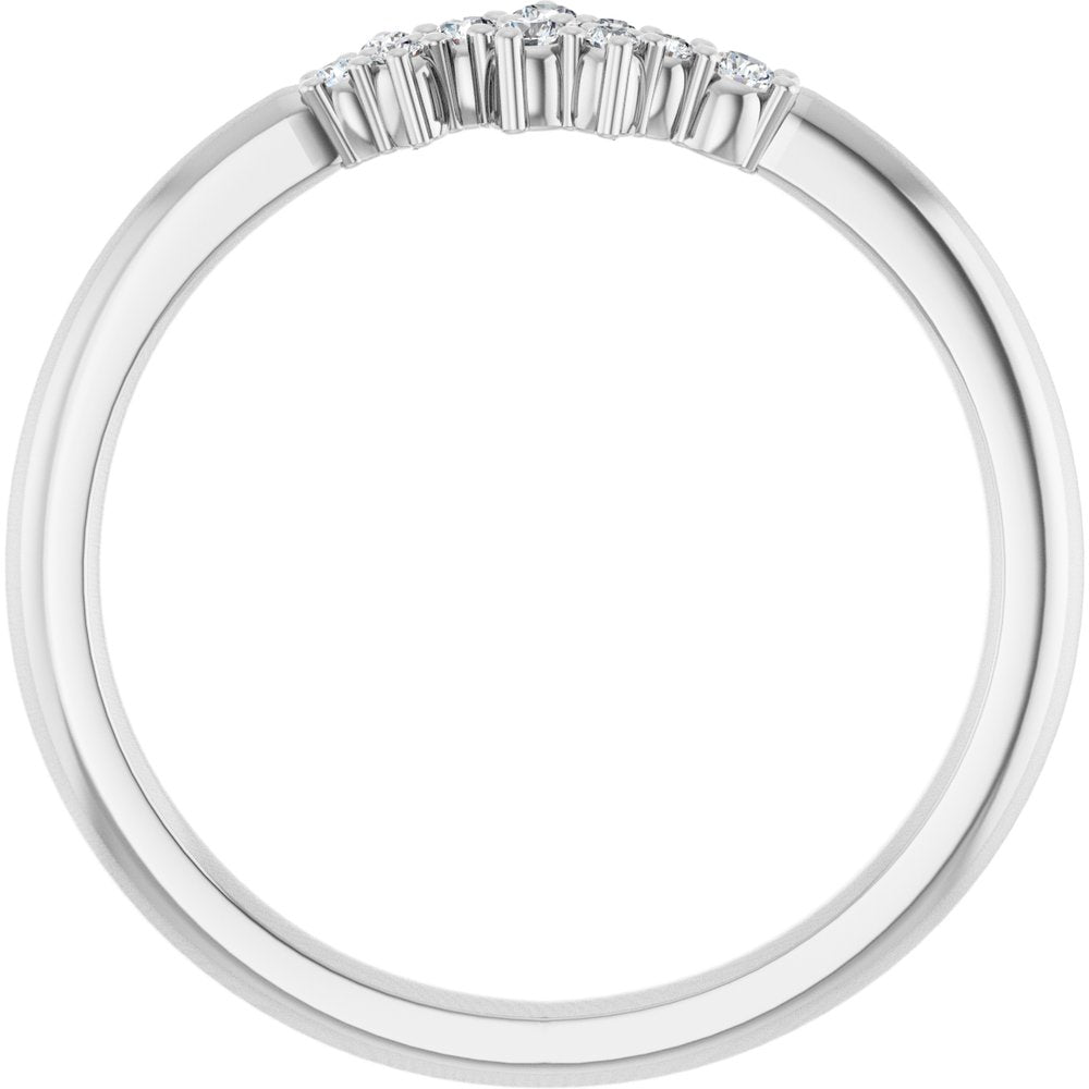 14K White Gold .08 CTW Natural Diamond Stackable Cluster Ring 