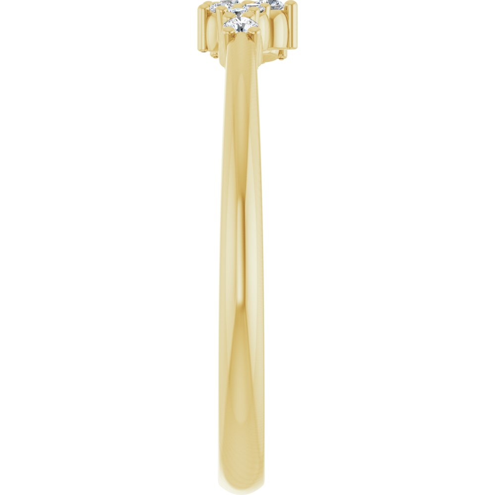 14K Yellow Gold .08 CTW Natural Diamond Stackable Cluster Ring 