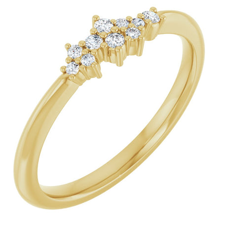 14K Yellow Gold .08 CTW Natural Diamond Stackable Cluster Ring 
