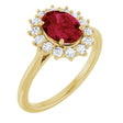 14K Yellow Gold Lab-Grown Ruby  & 1/3 CTW Lab-Grown Diamond Ring