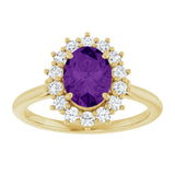 14K Yellow Gold Natural Amethyst & 1/3 CTW Lab-Grown Diamond Ring