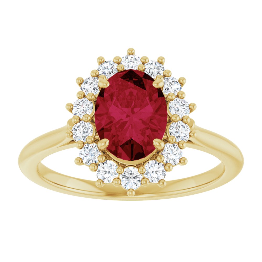 14K Yellow Gold Lab-Grown Ruby  & 1/3 CTW Lab-Grown Diamond Ring