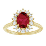 14K Yellow Gold Lab-Grown Ruby  & 1/3 CTW Lab-Grown Diamond Ring